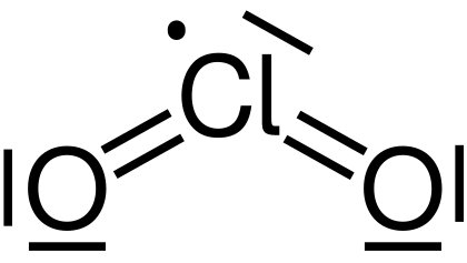 Chemische Formel für Chlordioxid